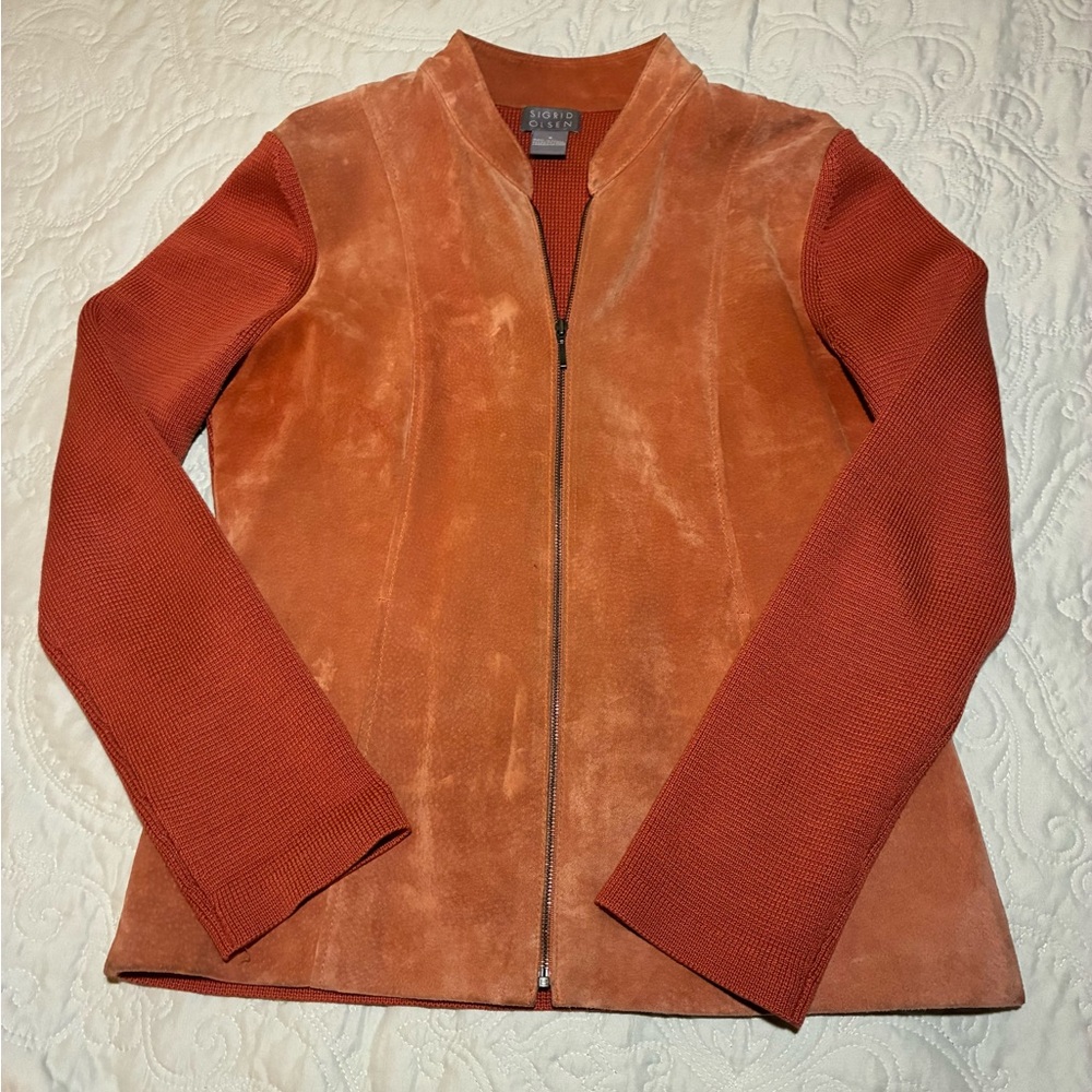 Tangerine Suede Jacket/Sweater